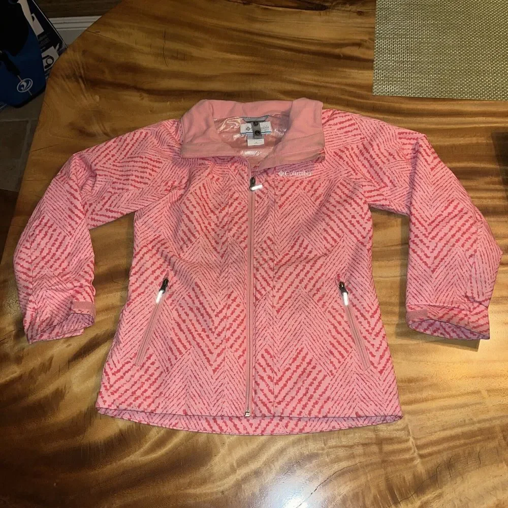 Columbia Interchange Size M 10/12‎ Girls Pink Full Zip Hood Insulated Jacket